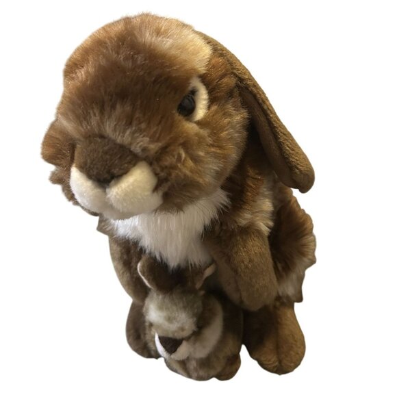 FAO Schwarz Plush Stuffed Wild Animal Lot - Rabbit 12" High Red Panda 18" Tiger - Picture 10 of 10